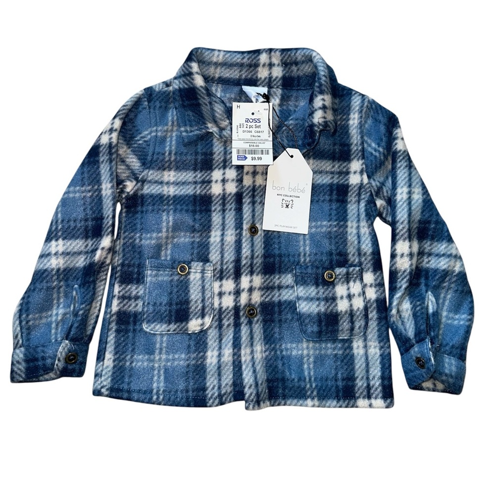 Bon Bebe Plaid Flannel Button Down Shirt